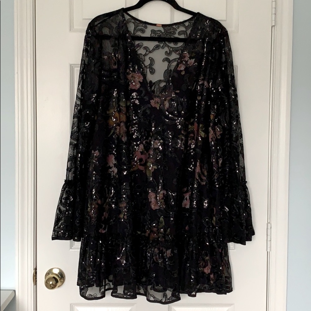 Free People Shimmering Mini Dress, Size XL